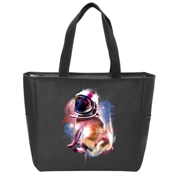 Space Hunger Pug Zip Tote Bag