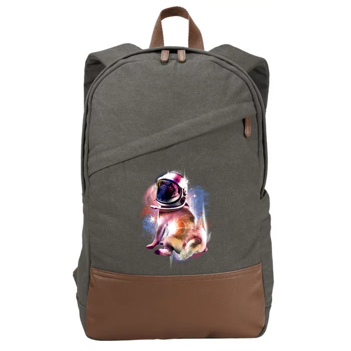 Space Hunger Pug Cotton Canvas Backpack