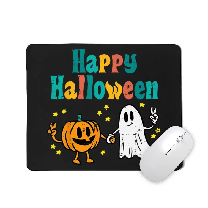 Spooky Halloween Pumpkin Ghost Retro Vibes Mousepad