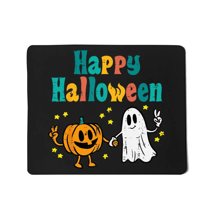 Spooky Halloween Pumpkin Ghost Retro Vibes Mousepad