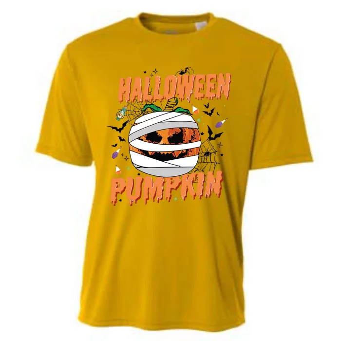 Scary Halloween Pumpkin Vintage Stay Spooky Cooling Performance Crew T-Shirt