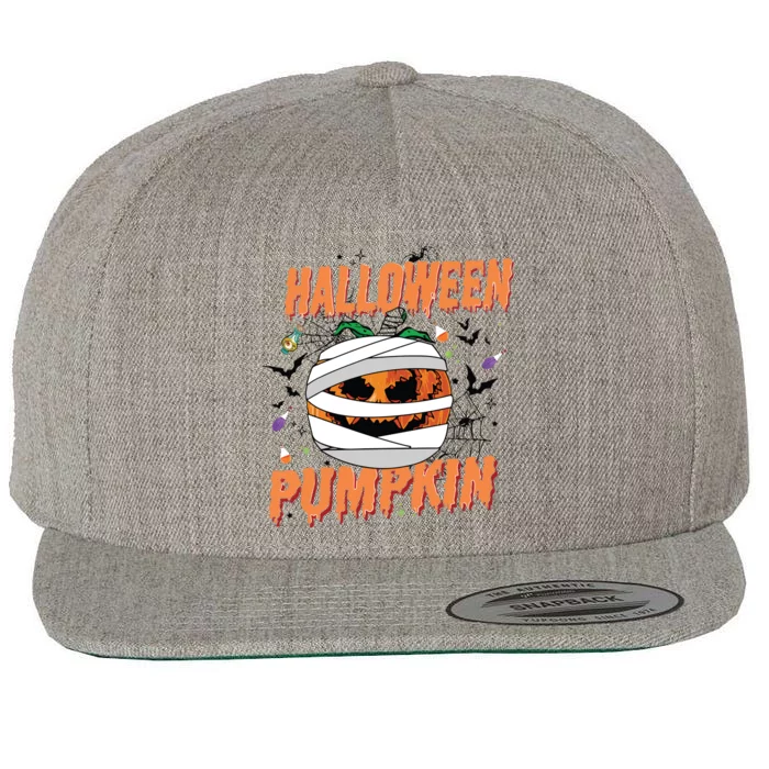 Scary Halloween Pumpkin Vintage Stay Spooky Wool Snapback Cap