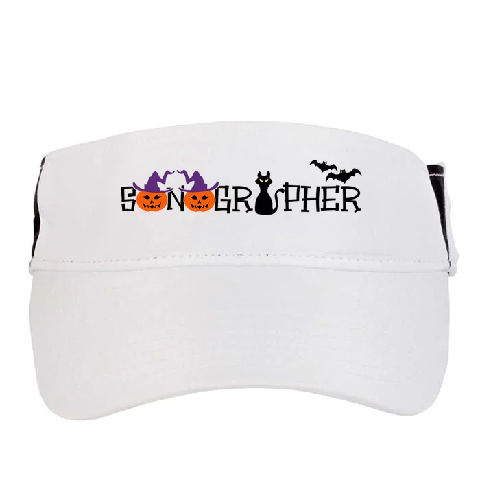 Sonographer Halloween Pumpkin Sonography Spooky Nurse Gift Adult Drive Performance Visor