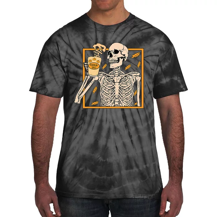 Spooky Halloween Pumpkin Spice Syrup Creamer Tie-Dye T-Shirt