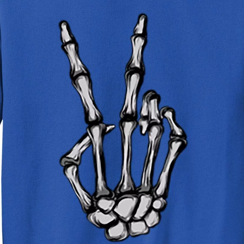 Skeleton Hand Peace Sign Funny Pocket Halloween Peace Lover Gift Sweatshirt