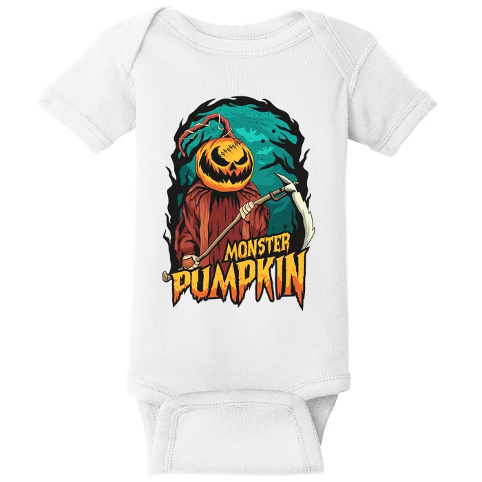 Spooky Halloween Pumpkin Graphic Baby Bodysuit