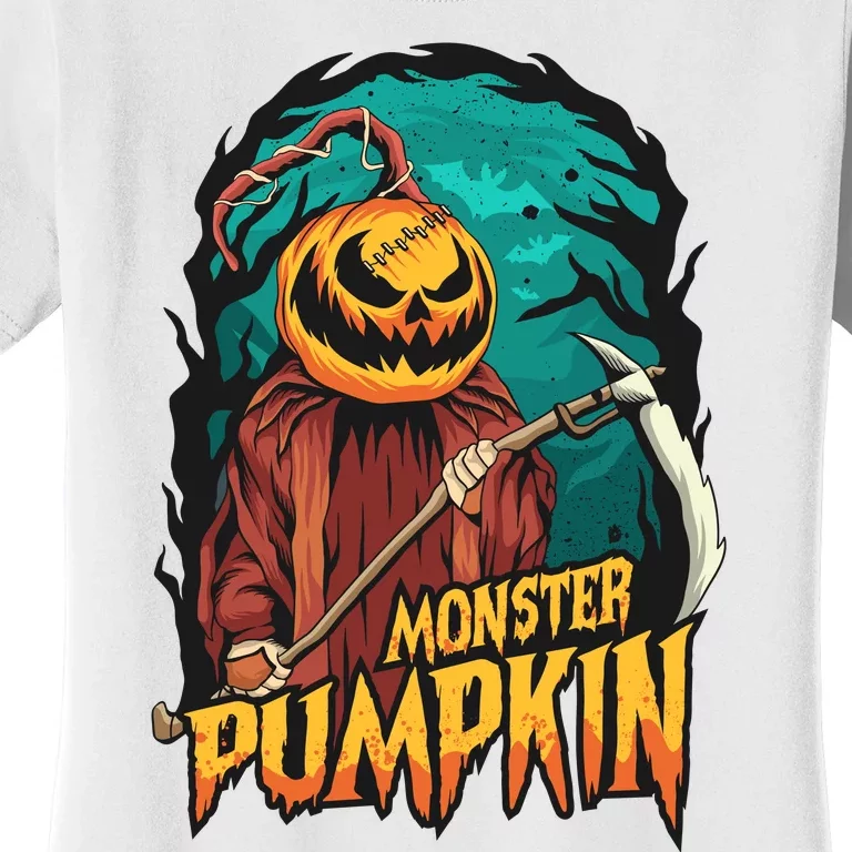 Spooky Halloween Pumpkin Graphic Women's T-Shirt