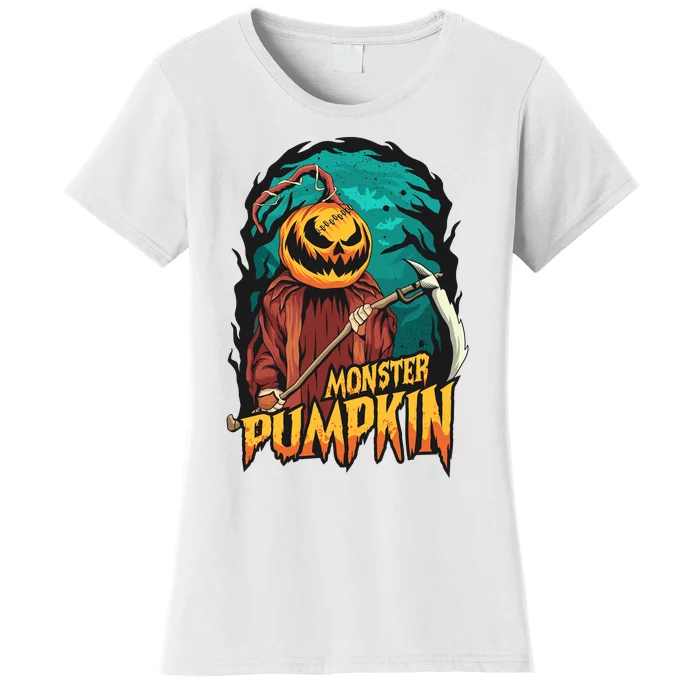 Spooky Halloween Pumpkin Graphic Women's T-Shirt