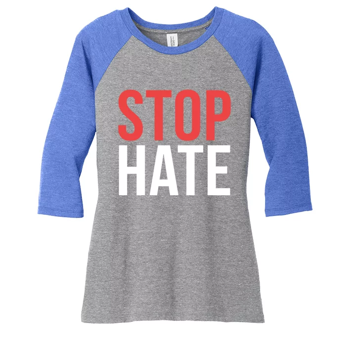 Stop Hate Protest Gift Women's Tri-Blend 3/4-Sleeve Raglan Shirt