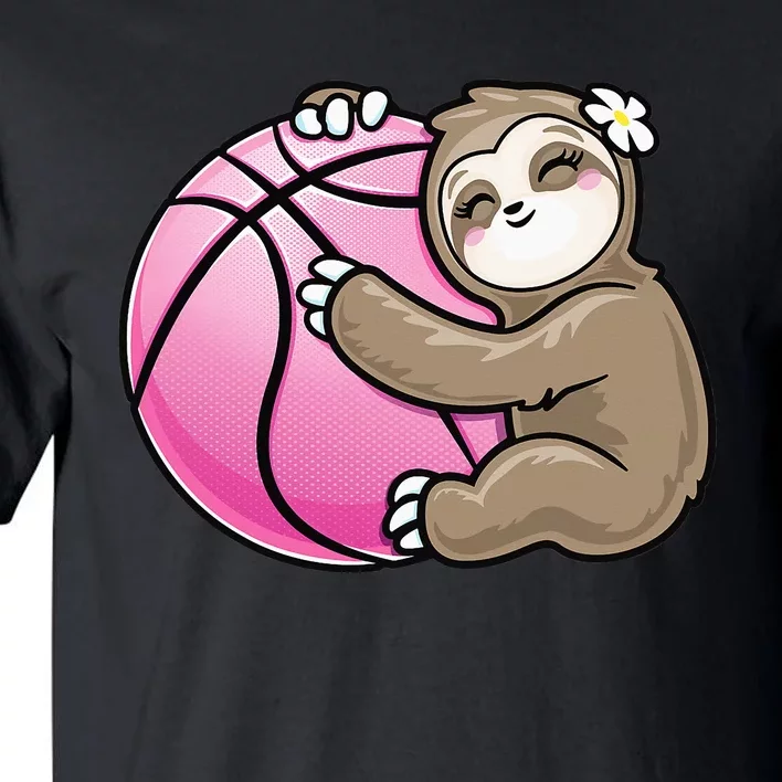 Sloth Hug Pink Ball Basketball Sports Lover Cute Tall T-Shirt