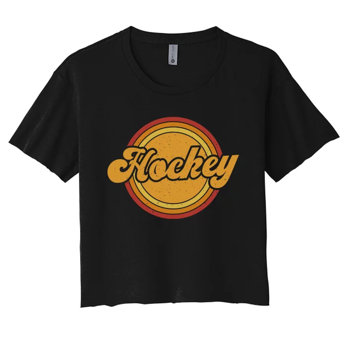 Sports Hockey Player Funny Women's Crop Top Tee