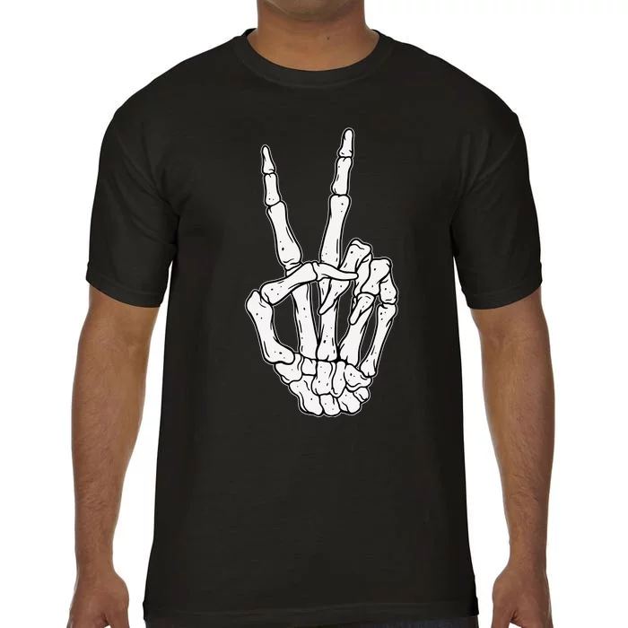 Skeleton Hand Peace Sign Bone Comfort Colors T-Shirt