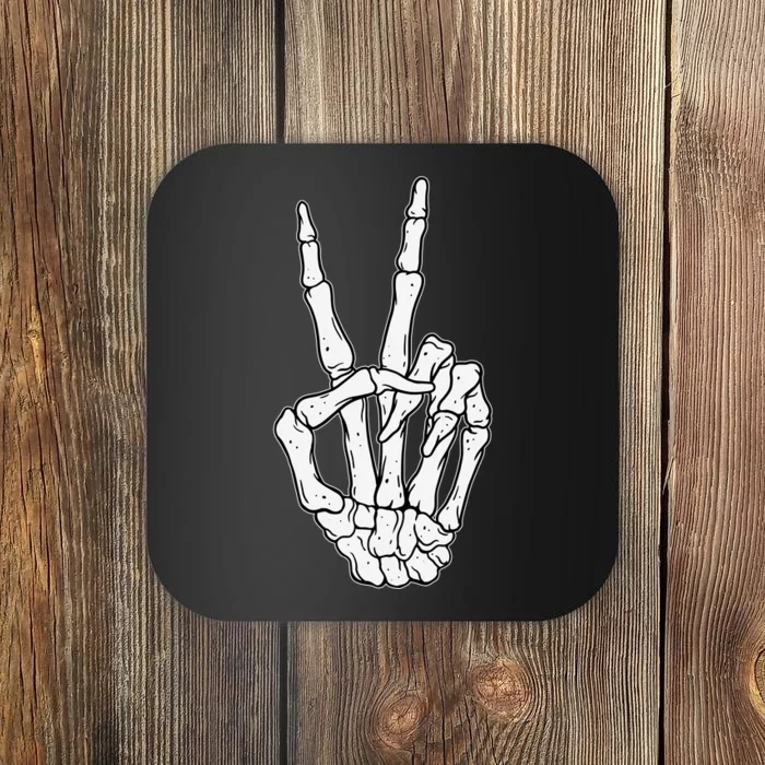 Skeleton Hand Peace Sign Bone Coaster