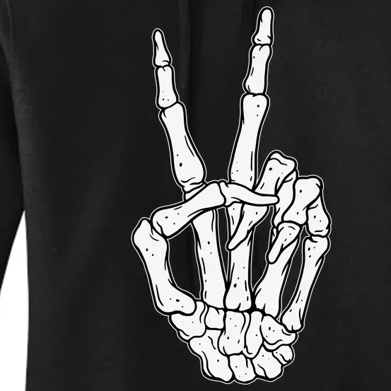 Skeleton Hand Peace Sign Bone Women's Pullover Hoodie