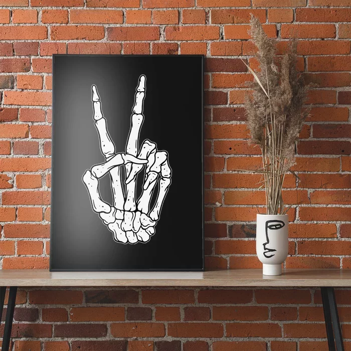 Skeleton Hand Peace Sign Bone Poster