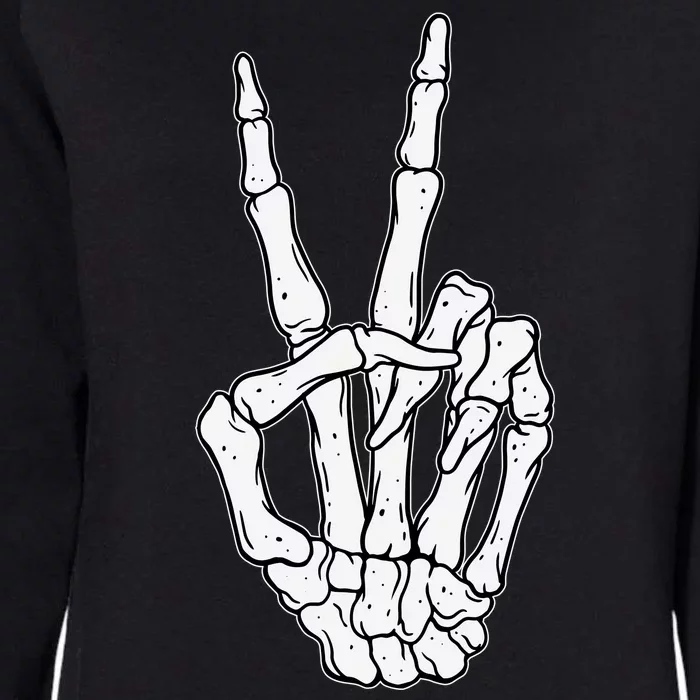 Skeleton Hand Peace Sign Bone Womens California Wash Sweatshirt