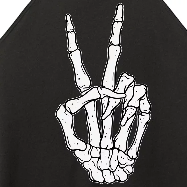 Skeleton Hand Peace Sign Bone Women’s Perfect Tri Rocker Tank