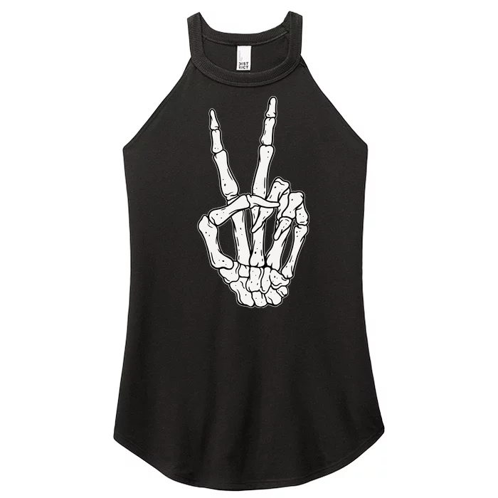 Skeleton Hand Peace Sign Bone Women’s Perfect Tri Rocker Tank