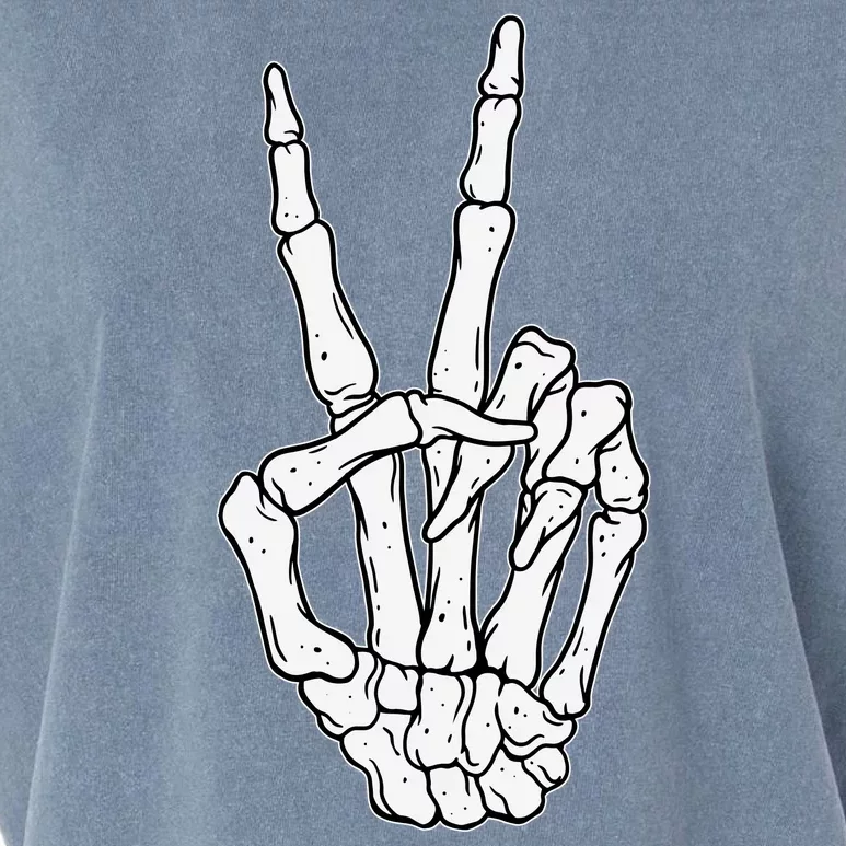 Skeleton Hand Peace Sign Bone Garment-Dyed Women's Muscle Tee