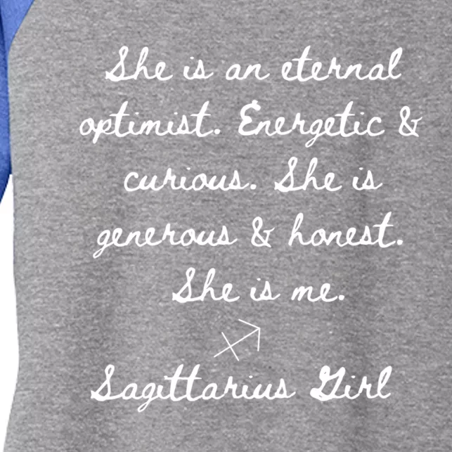 Sagittarius Horoscope Personality Traits Gift Women's Tri-Blend 3/4-Sleeve Raglan Shirt