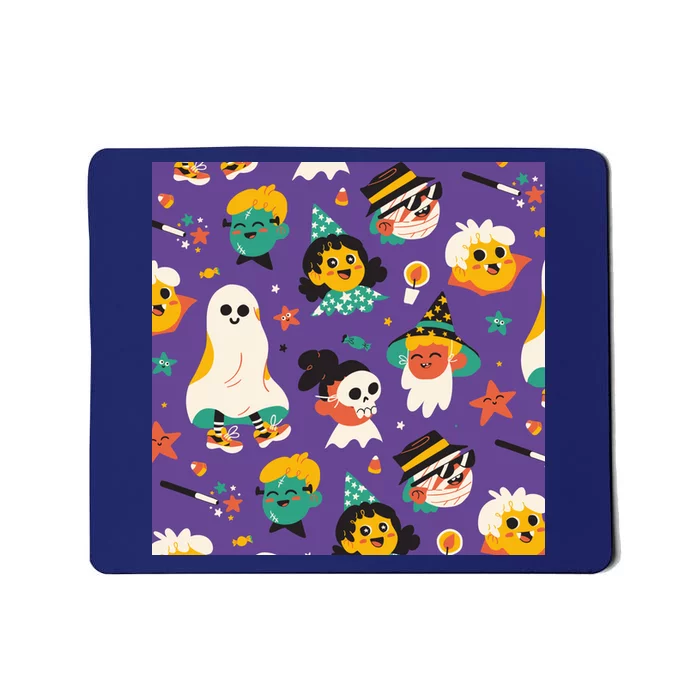 Spooky Halloween Pattern Cartoon Mousepad