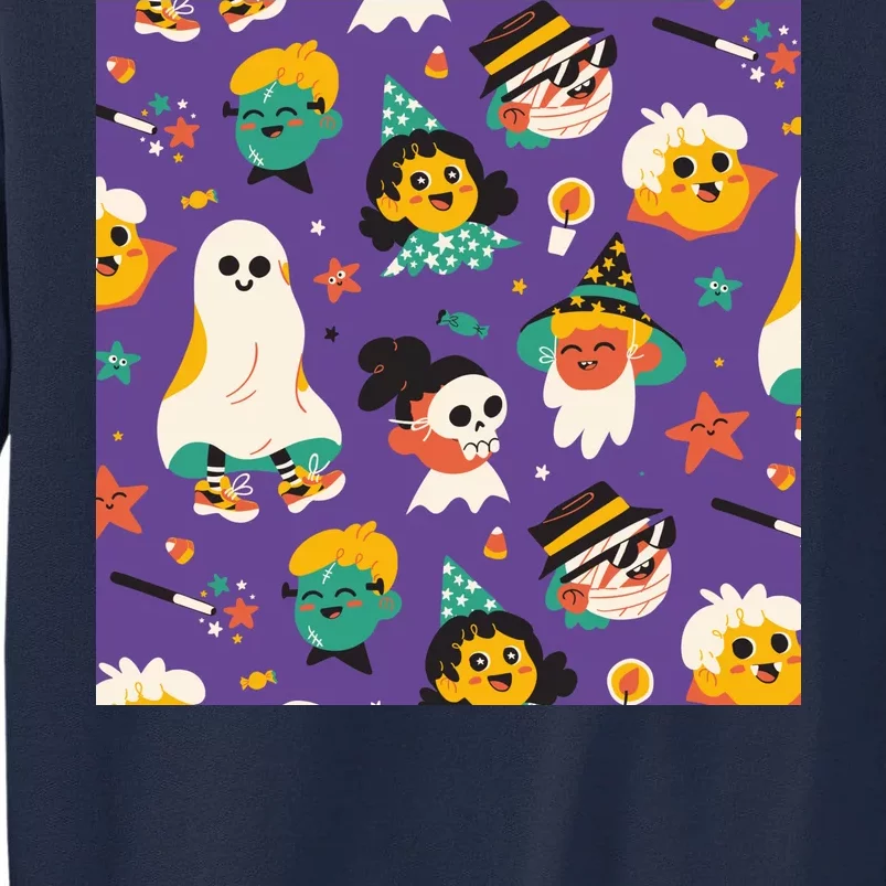 Spooky Halloween Pattern Cartoon Tall Sweatshirt