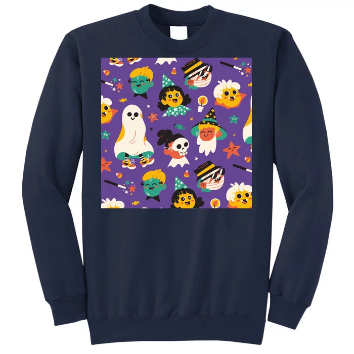 Spooky Halloween Pattern Cartoon Tall Sweatshirt