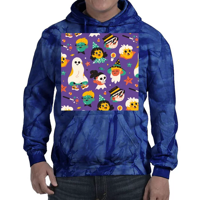 Spooky Halloween Pattern Cartoon Tie Dye Hoodie