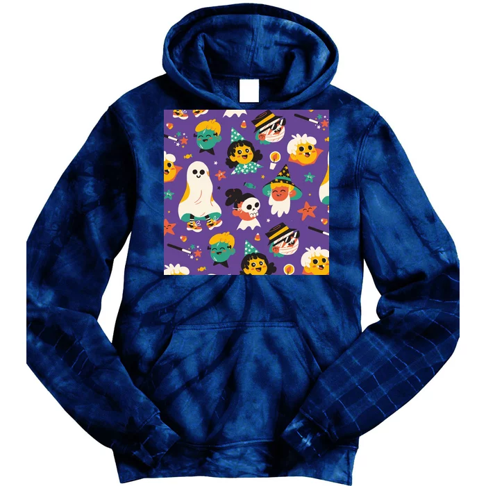 Spooky Halloween Pattern Cartoon Tie Dye Hoodie