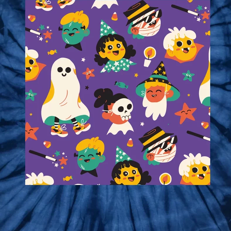 Spooky Halloween Pattern Cartoon Tie-Dye T-Shirt