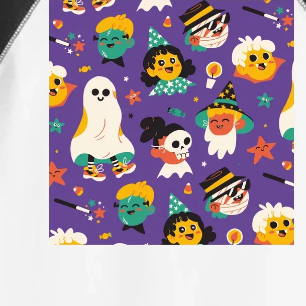 Spooky Halloween Pattern Cartoon Toddler Fine Jersey T-Shirt