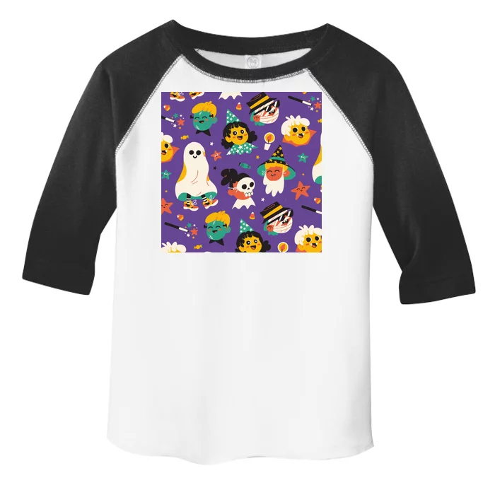 Spooky Halloween Pattern Cartoon Toddler Fine Jersey T-Shirt