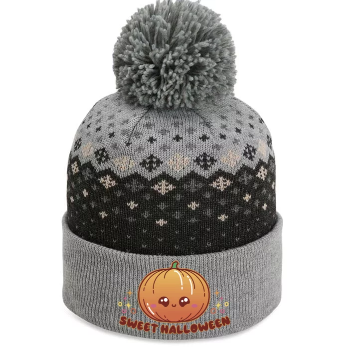 Sweet Halloween Pumpkin The Baniff Cuffed Pom Beanie