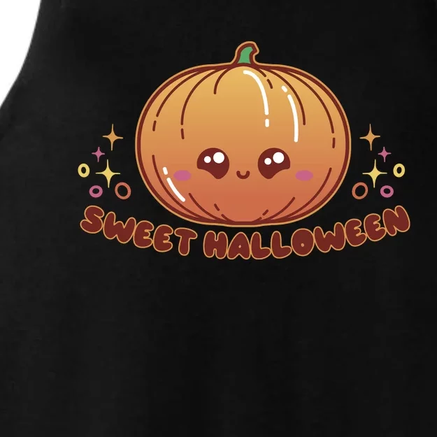 Sweet Halloween Pumpkin Ladies Tri-Blend Wicking Tank