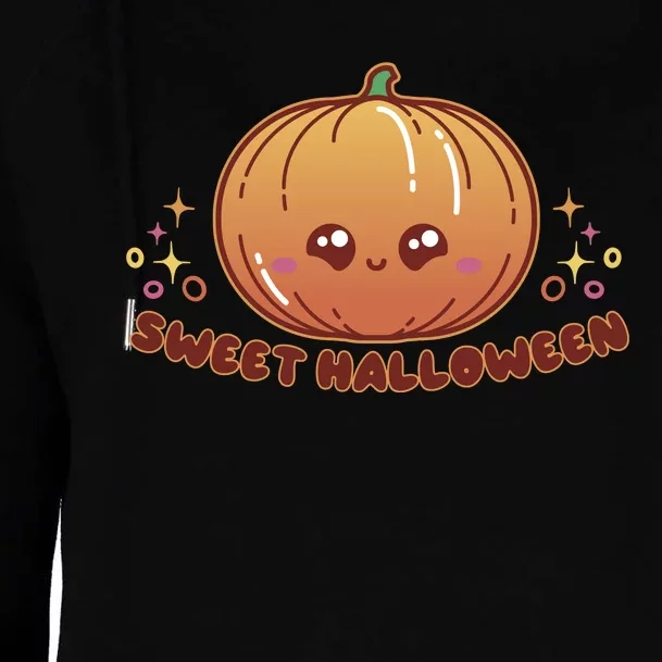 Sweet Halloween Pumpkin Womens Funnel Neck Pullover Hood