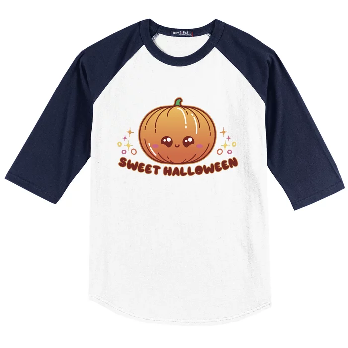 Sweet Halloween Pumpkin Baseball Sleeve Shirt