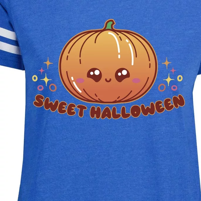 Sweet Halloween Pumpkin Enza Ladies Jersey Football T-Shirt