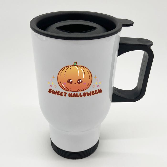 Sweet Halloween Pumpkin Front & Back Stainless Steel Travel Mug