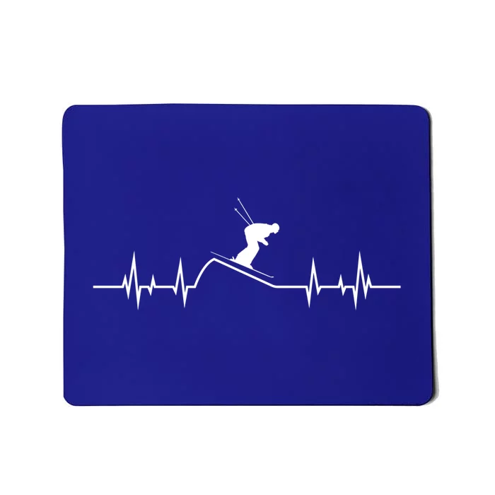 Skier Heartbeat Pulse Mountains Ski Sport Skiing Skiing Gift Mousepad