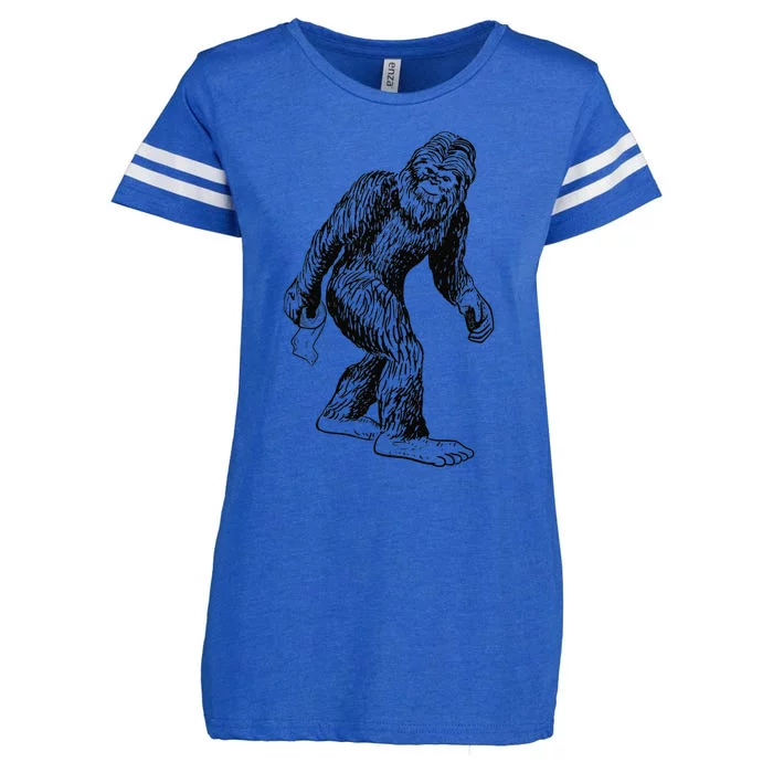 Silly Halloween Perfect Bigfoot Carries Toilet Paper Enza Ladies Jersey Football T-Shirt