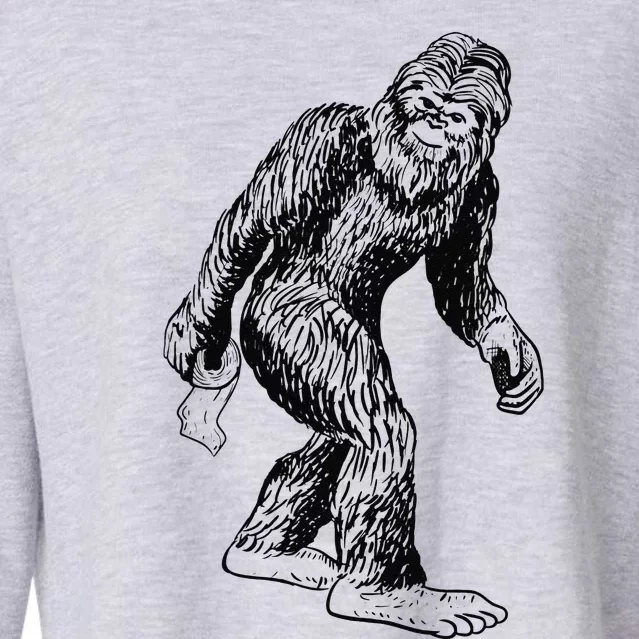 Silly Halloween Perfect Bigfoot Carries Toilet Paper Cropped Pullover Crew