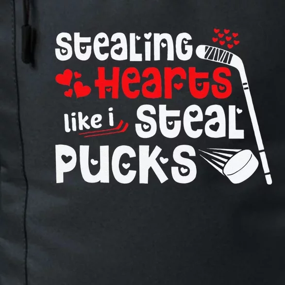 Stealing Hearts Pucks Valentine's Day Hockeys Daily Commute Backpack