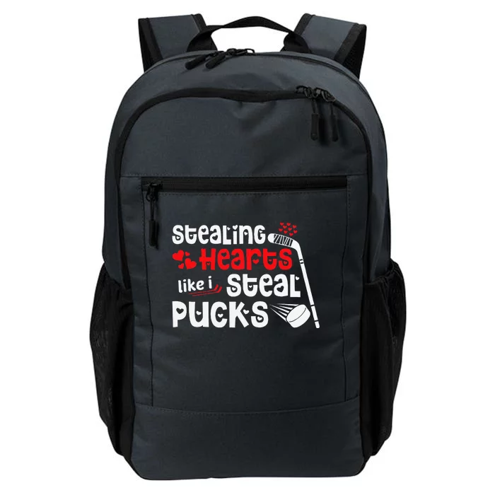 Stealing Hearts Pucks Valentine's Day Hockeys Daily Commute Backpack