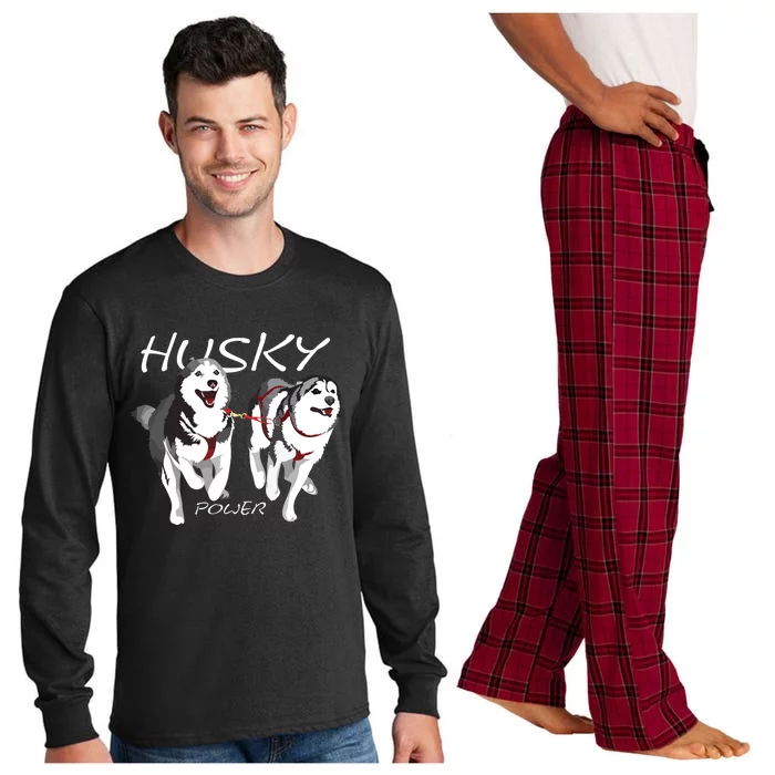 Siberian Husky Power Awesome Cute Husky Long Sleeve Pajama Set