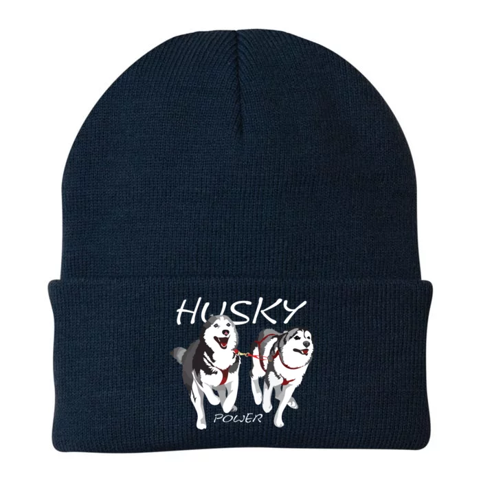 Siberian Husky Power Awesome Cute Husky Knit Cap Winter Beanie