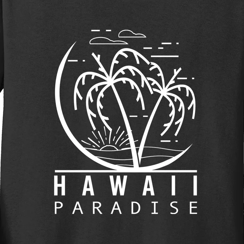 Surfing Hawaii Paradise Palm Beach For Surf Lovers Gift Kids Long Sleeve Shirt