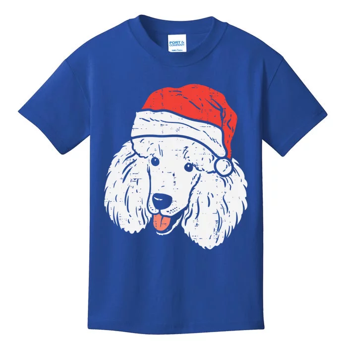 Santa Hat Poodle Christmas Pajamas Xmas Pjs Dog Lover Owner Gift Kids T-Shirt