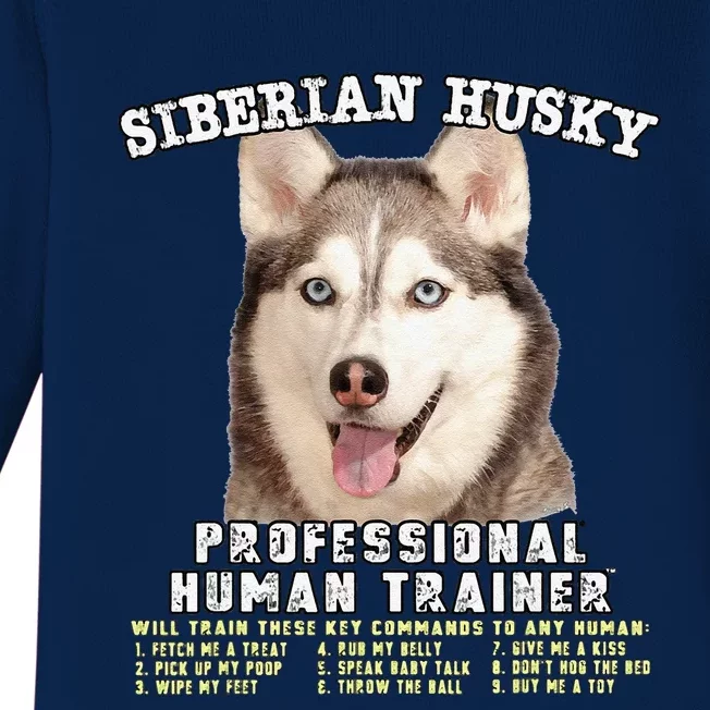 Siberian Husky Professional Human Trainer Cute Dog Baby Long Sleeve Bodysuit