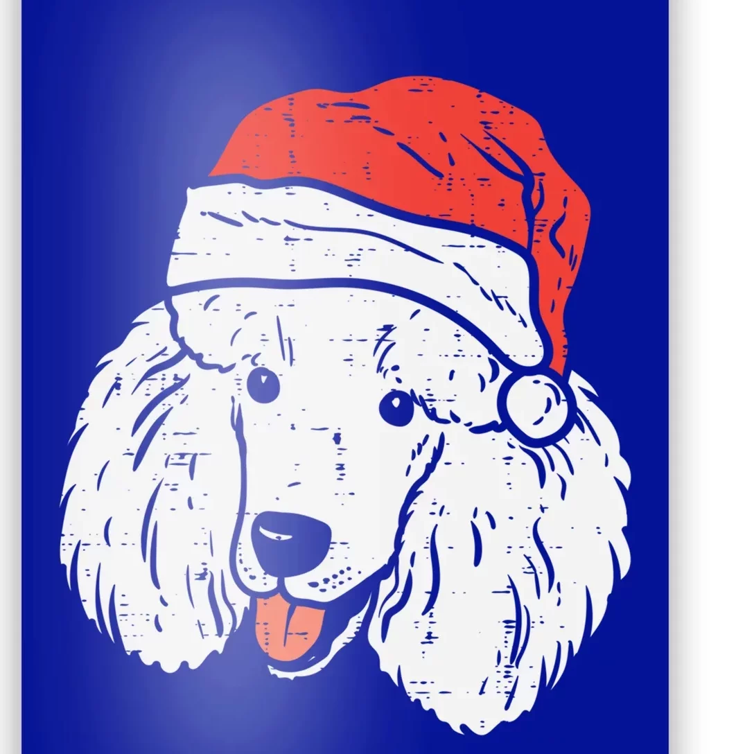 Santa Hat Poodle Christmas Xmas Dog Lover Owner Gift Poster