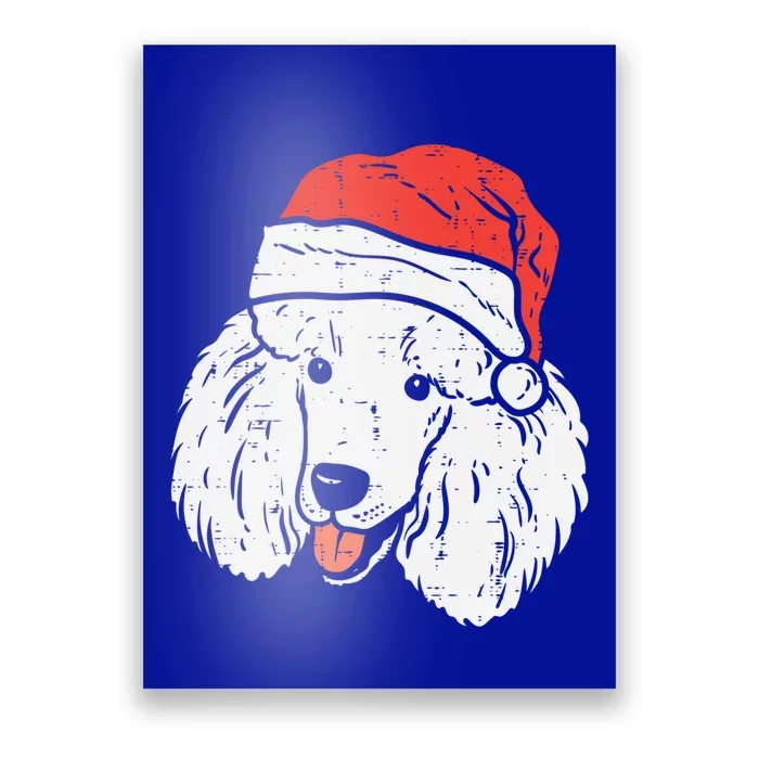 Santa Hat Poodle Christmas Xmas Dog Lover Owner Gift Poster